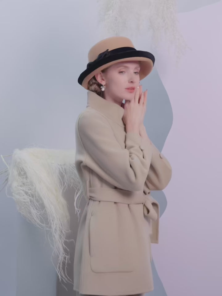 FS Elegant Camel Wool Felt Fedora