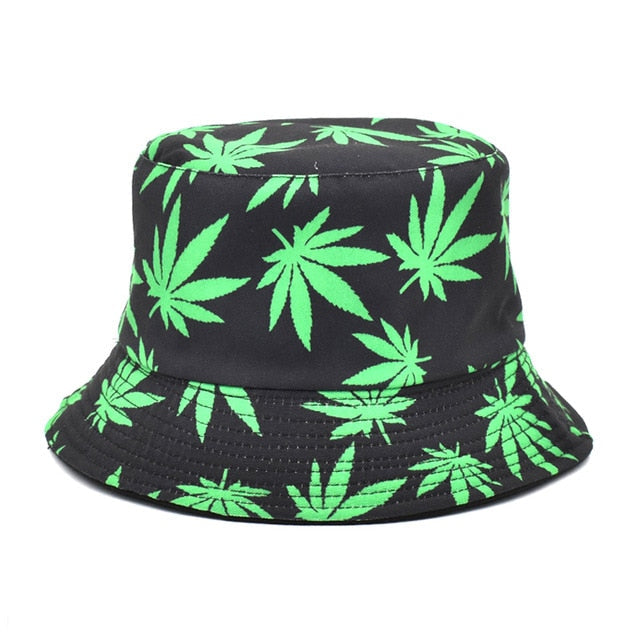 Panama Women Reversible Bucket Hats Leaf Printed Hip Hop Sun Hat Men Cotton Casual Fisherman Hats Caps-1